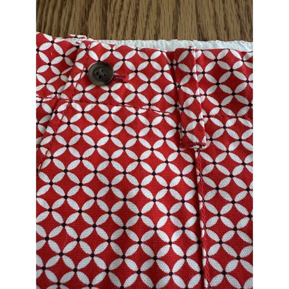 J Crew Women’s City Fit Chino Shorts Size 4 Red Orange White Flat Front Side Zip - Picture 5 of 10